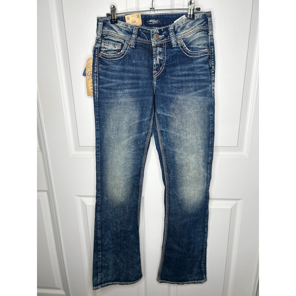 Silver Jeans Co Suki Mid Rise Slim Bootcut Jeans W28 L33 Indigo Dark Wash NWT